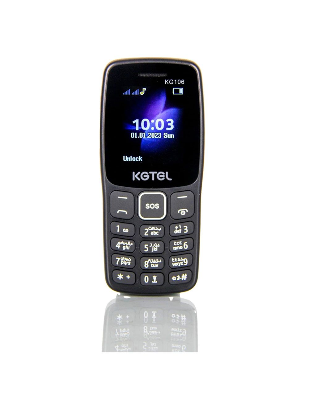هاتف kgtel kg106 ثنائي الشريحة، شاشة 1.77 بوصة، بطارية 900mAh، تصميم عملي – Kgtel KG106 dual SIM, 1.77” screen, 900mAh battery, basic phone.