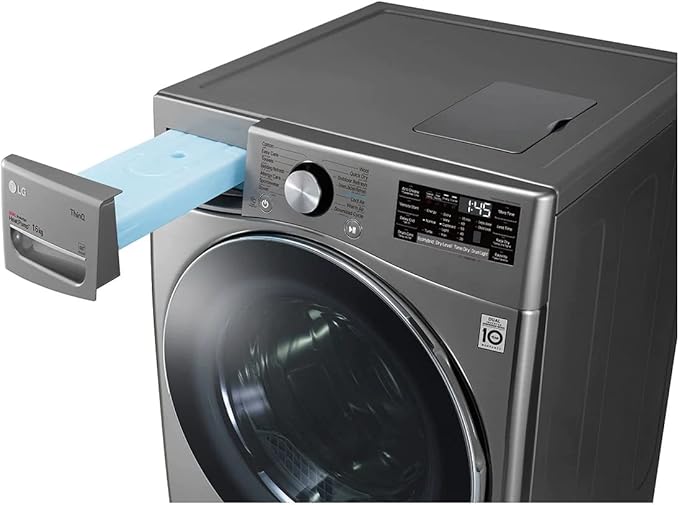 مجفف LG Dryer RH16U8EVCW سعة 16 كجم، تجفيف ذكي موفر للطاقة Dual Inverter وعناية فائقة بالملابس. LG dryer 16KG inverter with fabric care.