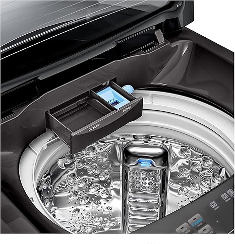 غسالة إل جي 18.5كجم HEDD توربو 3D وبخار – LG 18.5kg Top Load Washing Machine HEDD, TurboWash 3D, Steam, 6 Motions, Smart ThinQ – Black/Silver.