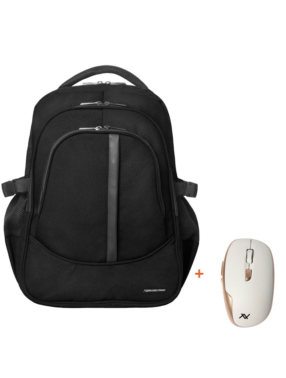 شنطة لافينتو BG74 Discovery 15.6" ضد الماء + ماوس هدية. L’avvento BG74 backpack waterproof, padded, 6 pockets, black/blue, 1 year warranty.