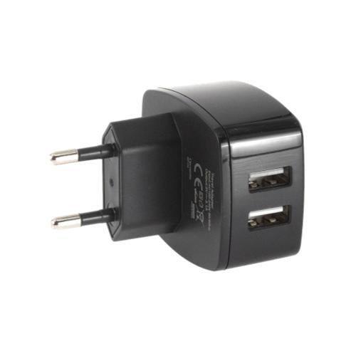L'avvento MP106 Wall Charger Dual USB output 3.1A Euro Plug - Black