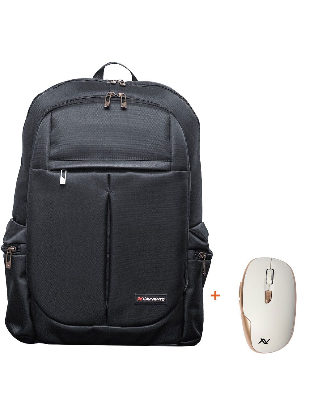 شنطة لابتوب لافينتو BG795-BG495-BG695 بحجم 15.6 بوصة مقاومة للماء مع ماوس هدية – Black/Grey/Blue laptop backpack with mouse gift.