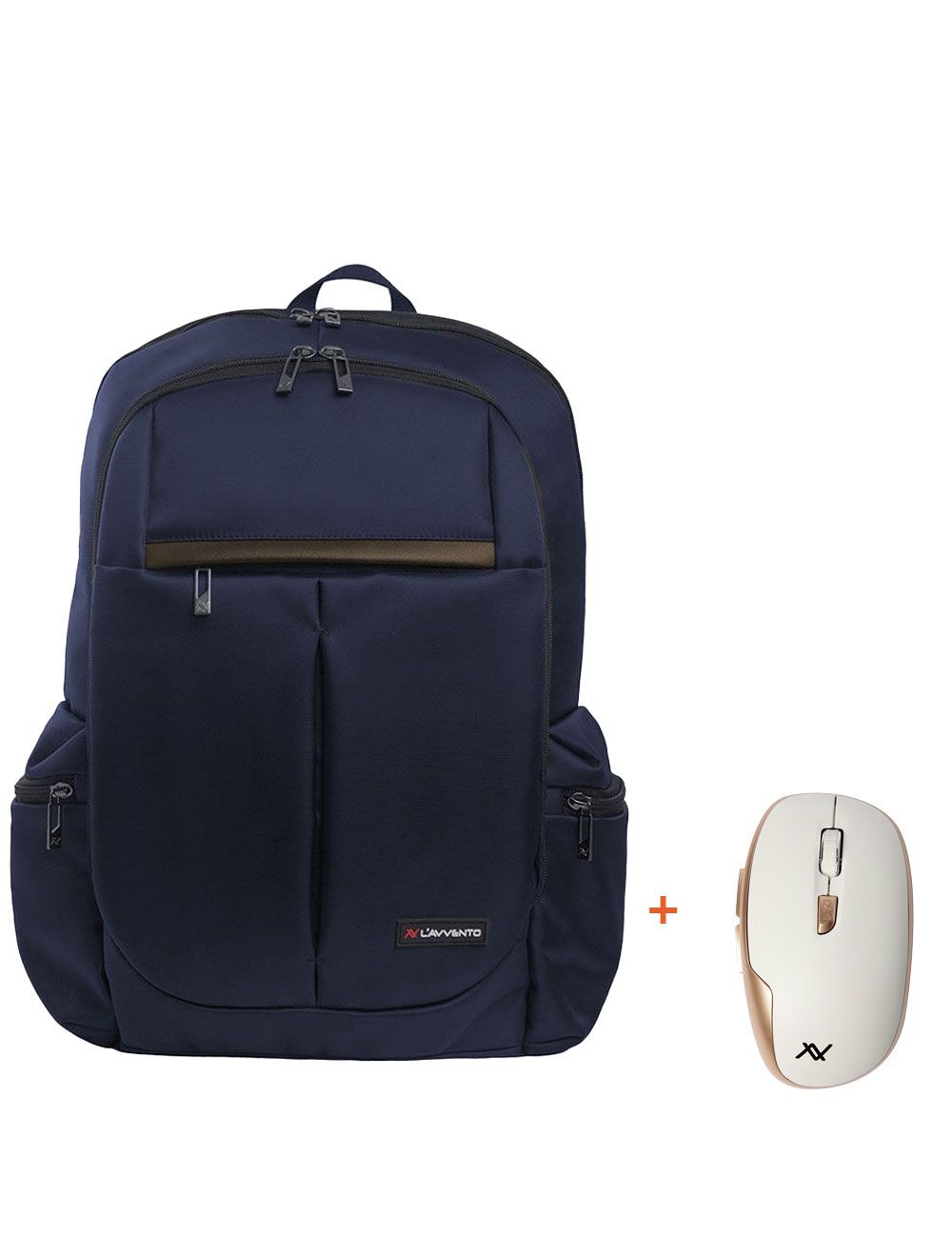 شنطة لابتوب لافينتو BG795-BG495-BG695 بحجم 15.6 بوصة مقاومة للماء مع ماوس هدية – Black/Grey/Blue laptop backpack with mouse gift.