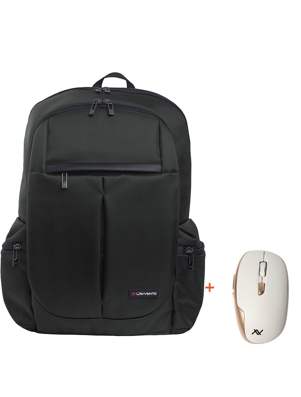 شنطة لابتوب لافينتو BG795-BG495-BG695 بحجم 15.6 بوصة مقاومة للماء مع ماوس هدية – Black/Grey/Blue laptop backpack with mouse gift.