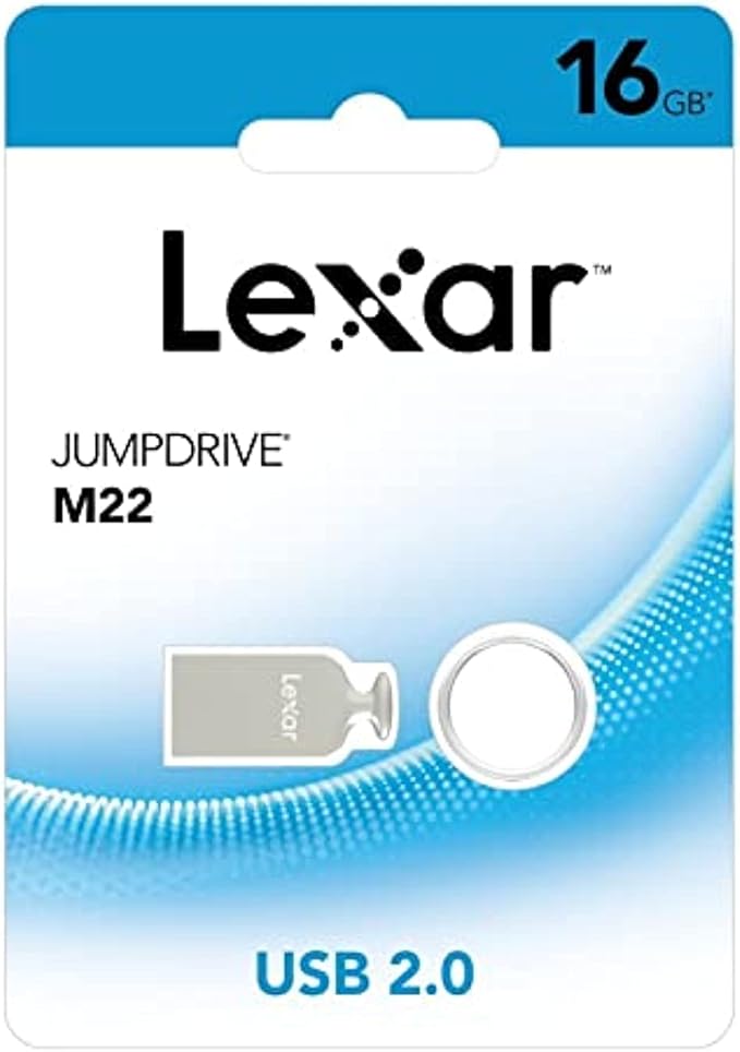 Lexar M22 USB 2.0 16GB Flash Drive, Silver