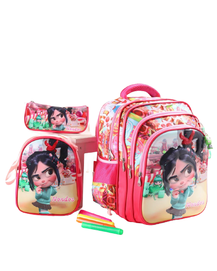 School bag 3M,3D, size 16,Lighting Bag ,A set of 3 pieces, a lunch bag and a pencil case
