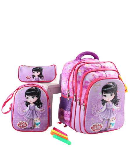 School bag 3M,3D, size 16,Lighting Bag ,A set of 3 pieces, a lunch bag and a pencil case