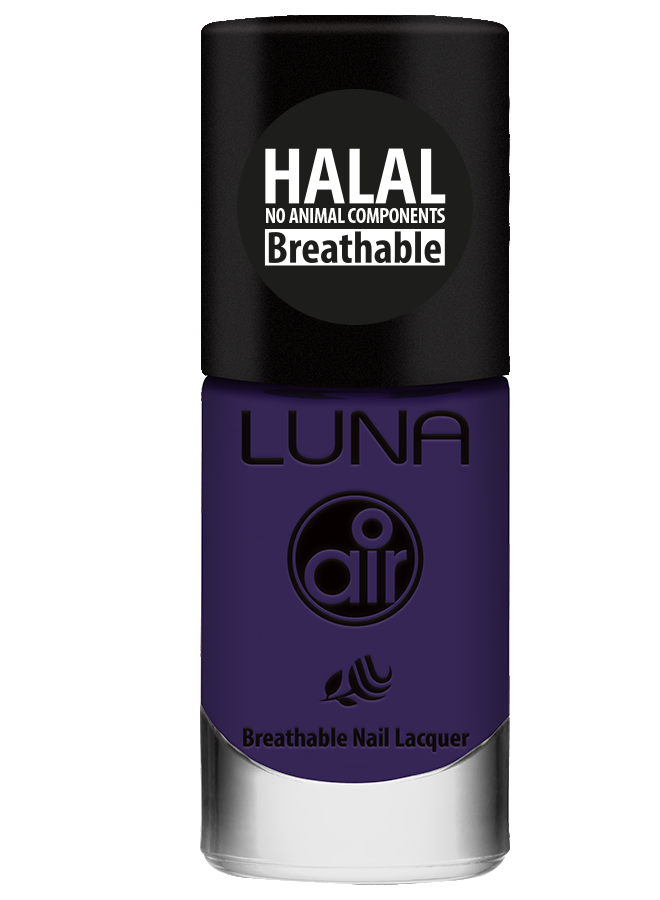 طلاء أظافر لونا إير حلال 10 مل يمنح لونًا ثابتًا ولمعانًا أنيقًا، Luna Air Halal Nail Polish 10ml delivers lasting color with elegant shine.