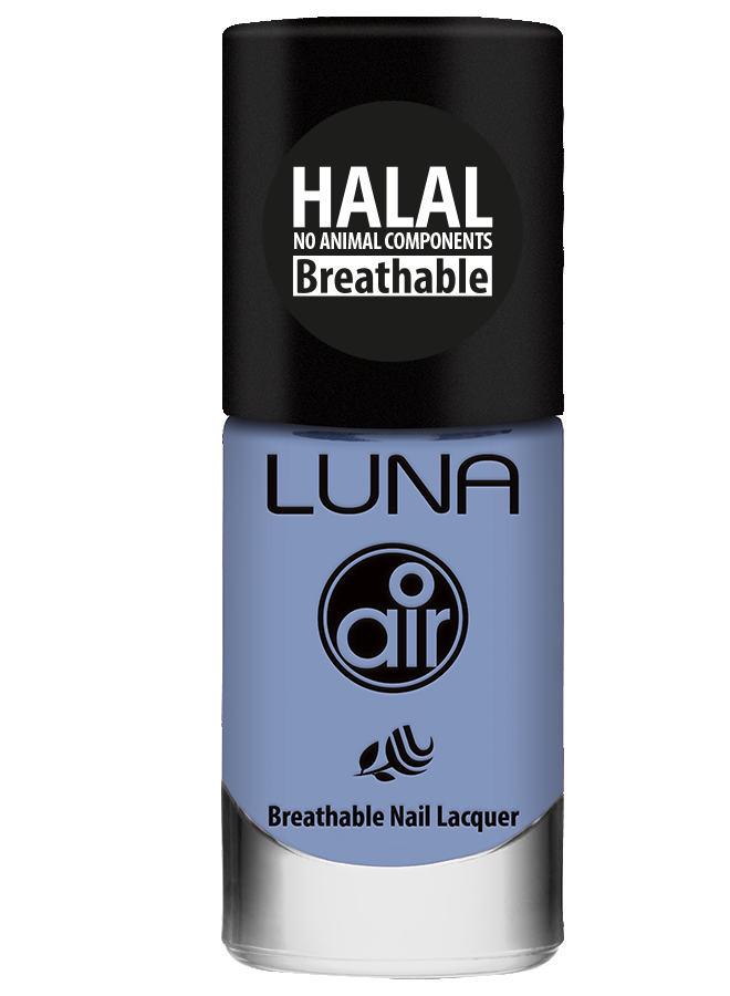 طلاء أظافر لونا إير حلال 10 مل يمنح لونًا ثابتًا ولمعانًا أنيقًا، Luna Air Halal Nail Polish 10ml delivers lasting color with elegant shine.