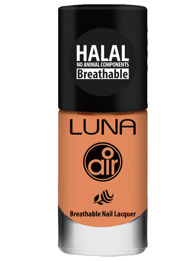 طلاء أظافر لونا إير حلال 10 مل يمنح لونًا ثابتًا ولمعانًا أنيقًا، Luna Air Halal Nail Polish 10ml delivers lasting color with elegant shine.