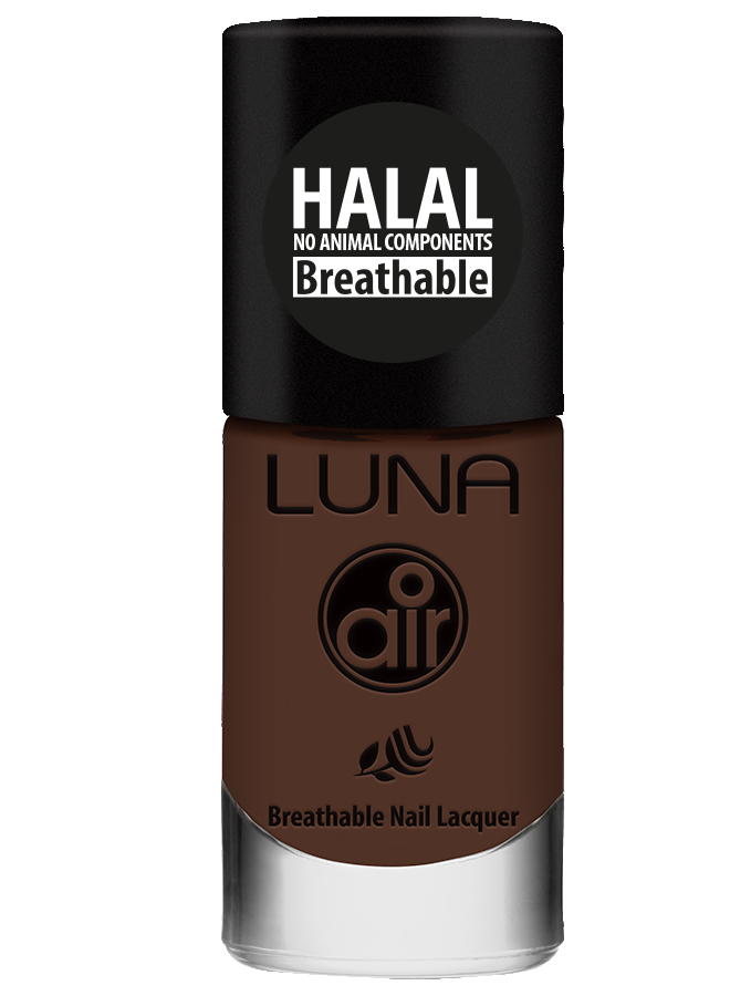 طلاء أظافر لونا إير حلال 10 مل يمنح لونًا ثابتًا ولمعانًا أنيقًا، Luna Air Halal Nail Polish 10ml delivers lasting color with elegant shine.