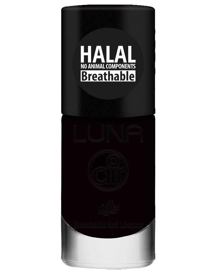 طلاء أظافر لونا إير حلال 10 مل يمنح لونًا ثابتًا ولمعانًا أنيقًا، Luna Air Halal Nail Polish 10ml delivers lasting color with elegant shine.