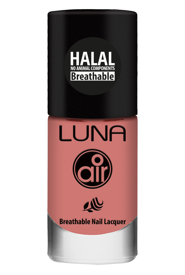 طلاء أظافر لونا إير حلال 10 مل يمنح لونًا ثابتًا ولمعانًا أنيقًا، Luna Air Halal Nail Polish 10ml delivers lasting color with elegant shine.