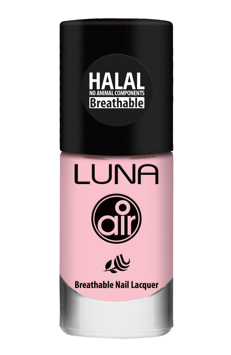 طلاء أظافر لونا إير حلال 10 مل يمنح لونًا ثابتًا ولمعانًا أنيقًا، Luna Air Halal Nail Polish 10ml delivers lasting color with elegant shine.