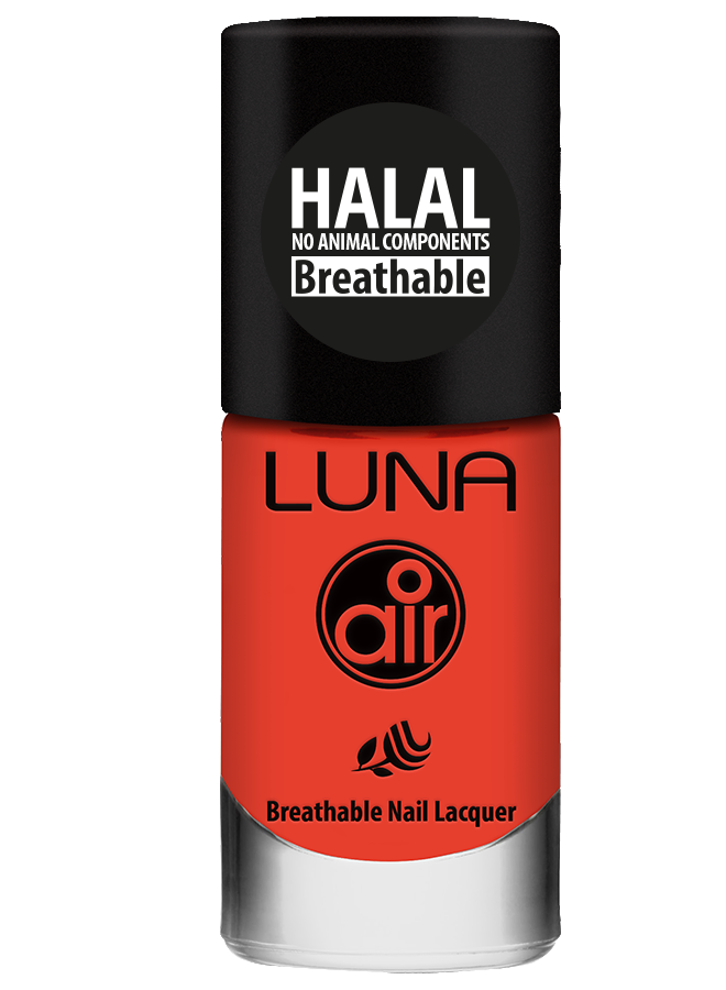 طلاء أظافر لونا إير حلال 10 مل يمنح لونًا ثابتًا ولمعانًا أنيقًا، Luna Air Halal Nail Polish 10ml delivers lasting color with elegant shine.
