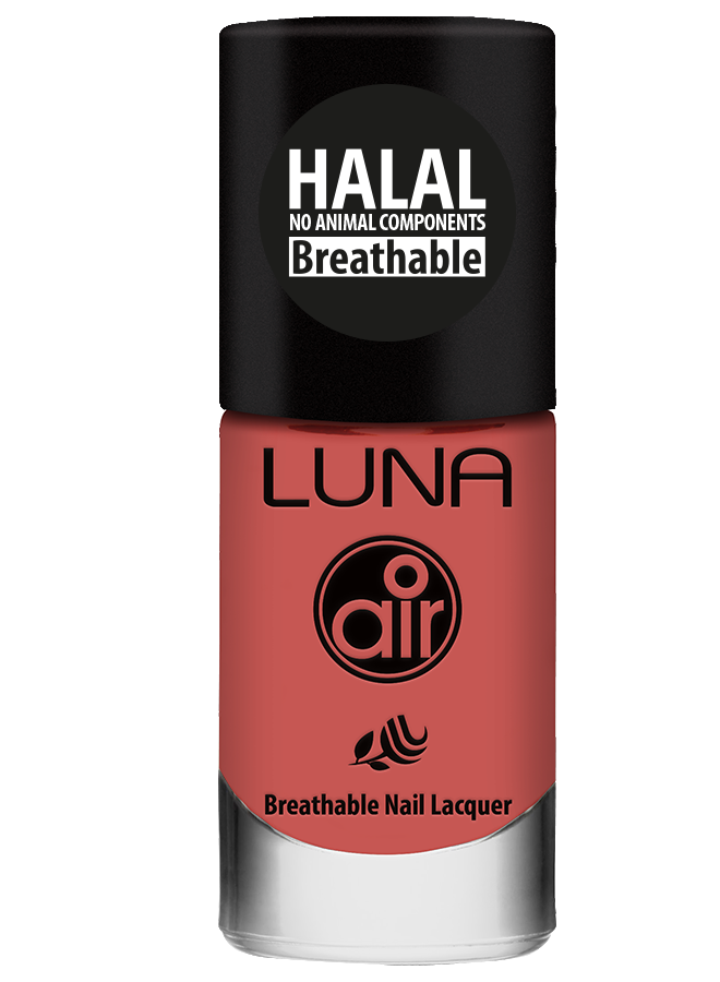طلاء أظافر لونا إير حلال 10 مل يمنح لونًا ثابتًا ولمعانًا أنيقًا، Luna Air Halal Nail Polish 10ml delivers lasting color with elegant shine.