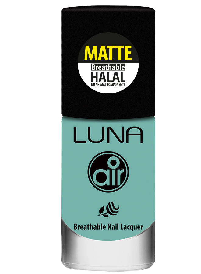 طلاء أظافر لونا إير مات حلال 10 مل يمنحك لونًا غنيًا ولمسة نهائية أنيقة، Luna Air Matte Halal Nail Polish 10ml gives rich color & elegant matte finish.