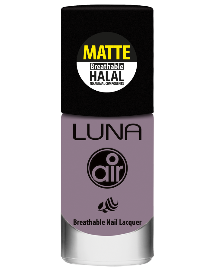 طلاء أظافر لونا إير مات حلال 10 مل يمنحك لونًا غنيًا ولمسة نهائية أنيقة، Luna Air Matte Halal Nail Polish 10ml gives rich color & elegant matte finish.