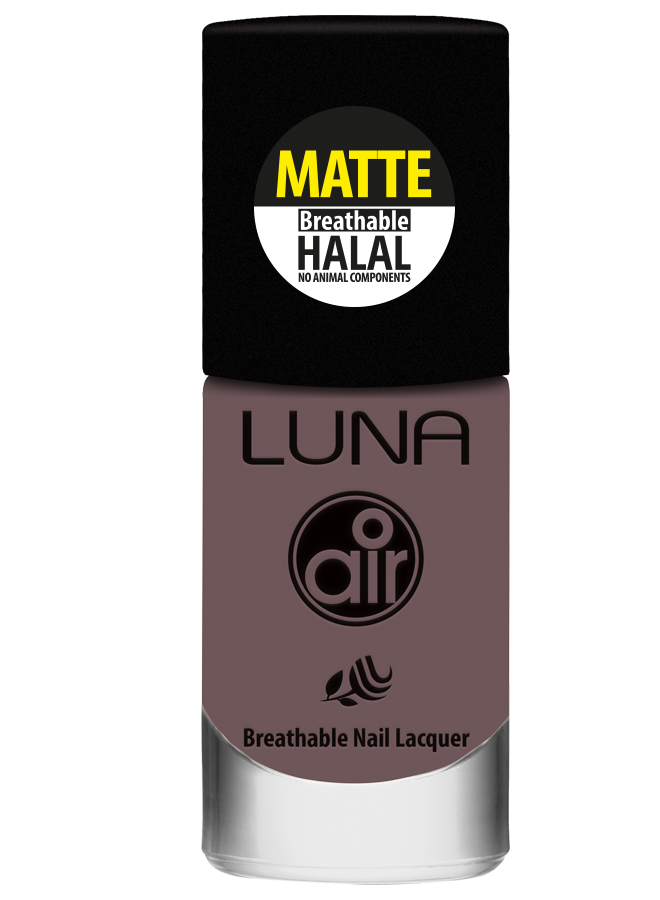 طلاء أظافر لونا إير مات حلال 10 مل يمنحك لونًا غنيًا ولمسة نهائية أنيقة، Luna Air Matte Halal Nail Polish 10ml gives rich color & elegant matte finish.