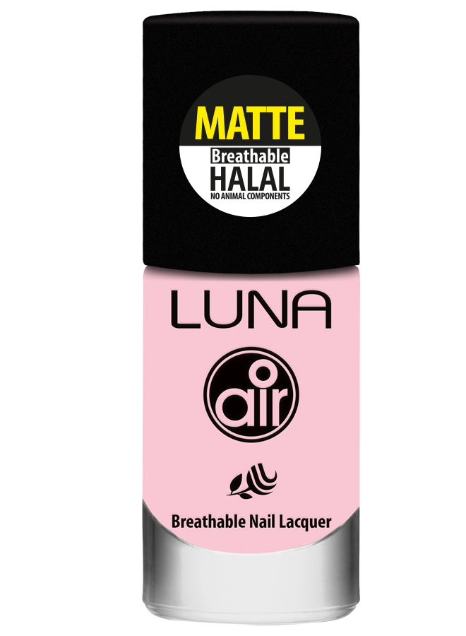 طلاء أظافر لونا إير مات حلال 10 مل يمنحك لونًا غنيًا ولمسة نهائية أنيقة، Luna Air Matte Halal Nail Polish 10ml gives rich color & elegant matte finish.