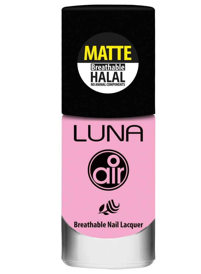 طلاء أظافر لونا إير مات حلال 10 مل يمنحك لونًا غنيًا ولمسة نهائية أنيقة، Luna Air Matte Halal Nail Polish 10ml gives rich color & elegant matte finish.