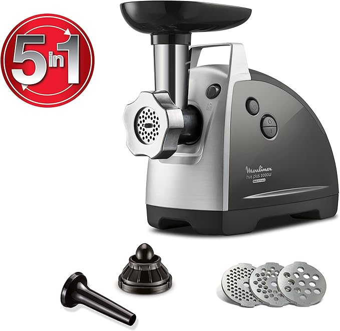 Moulinex ME682826 HV8 Plus Meat Grinder Dark Grey مفرمة لحوم 5 في 1 من مولينكس  بلس