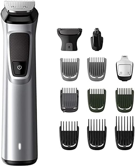 Philips Multigroom Face, Hair and Body Trimmer, Wet and Dry, 13 in 1, Silver - MG7715-15