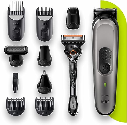 Braun All-in-One Trimmer, 10-in-1 Trimmer, 8 Attachments and Gillette ProGlide Razor MGK7320