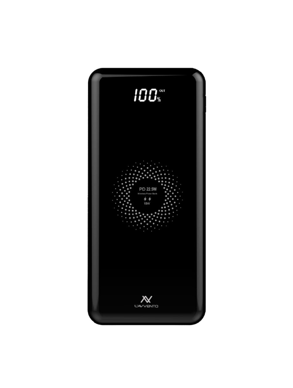 L'avvento (MP125) Power Bank 10000mAh QI Wireless Fast Charger - Black