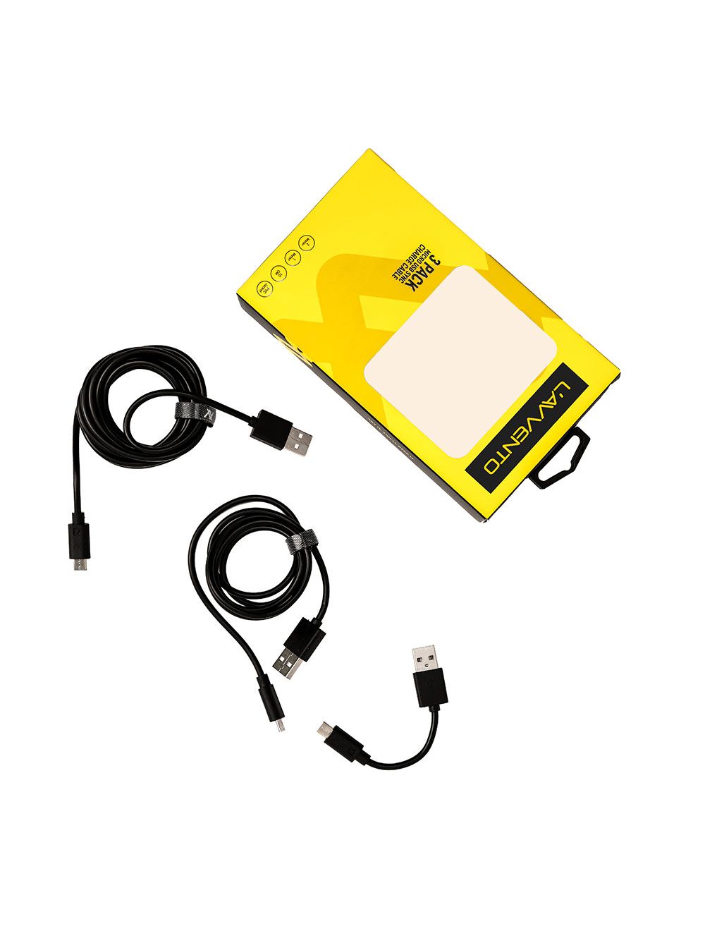 لافينتو MP027 كابل micro usb أسود بطول 1م-2م-10سم لنقل البيانات والشحن السريع، جودة عالية وضمان سنتين. L’avvento MP027 Micro USB Cable.