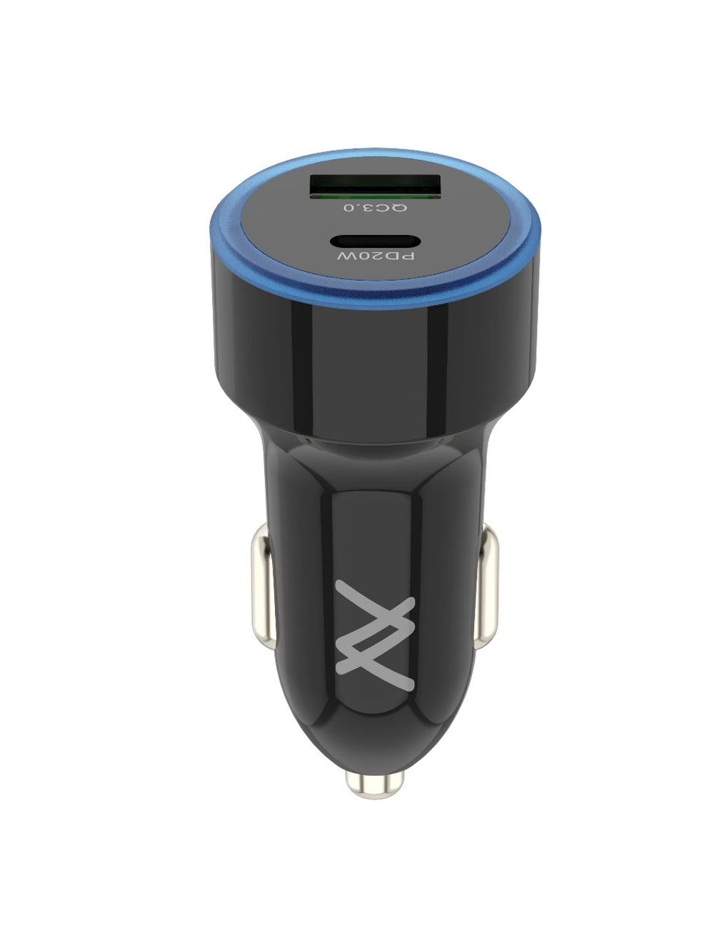 L'AVVENTO Ultra-Fast QC3, PD Car Charger with Type-C, 38W, Black