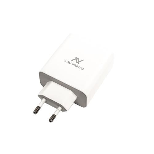 لافينتو (MP367) شاحن سريع بمدخلين PD / QC3 بقوة 65 وات - أبيض
