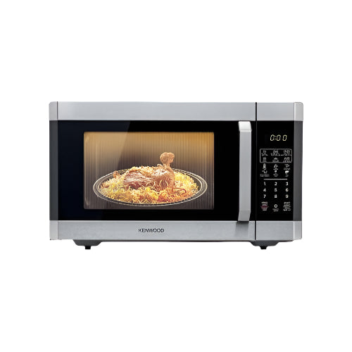 ميكروويف كينوود 42 لتر، 1000 وات، أسود فضي مع ضمان دولي وتوصيل سريع | Kenwood 42L microwave, 1000W, black & silver, international warranty and fast delivery.