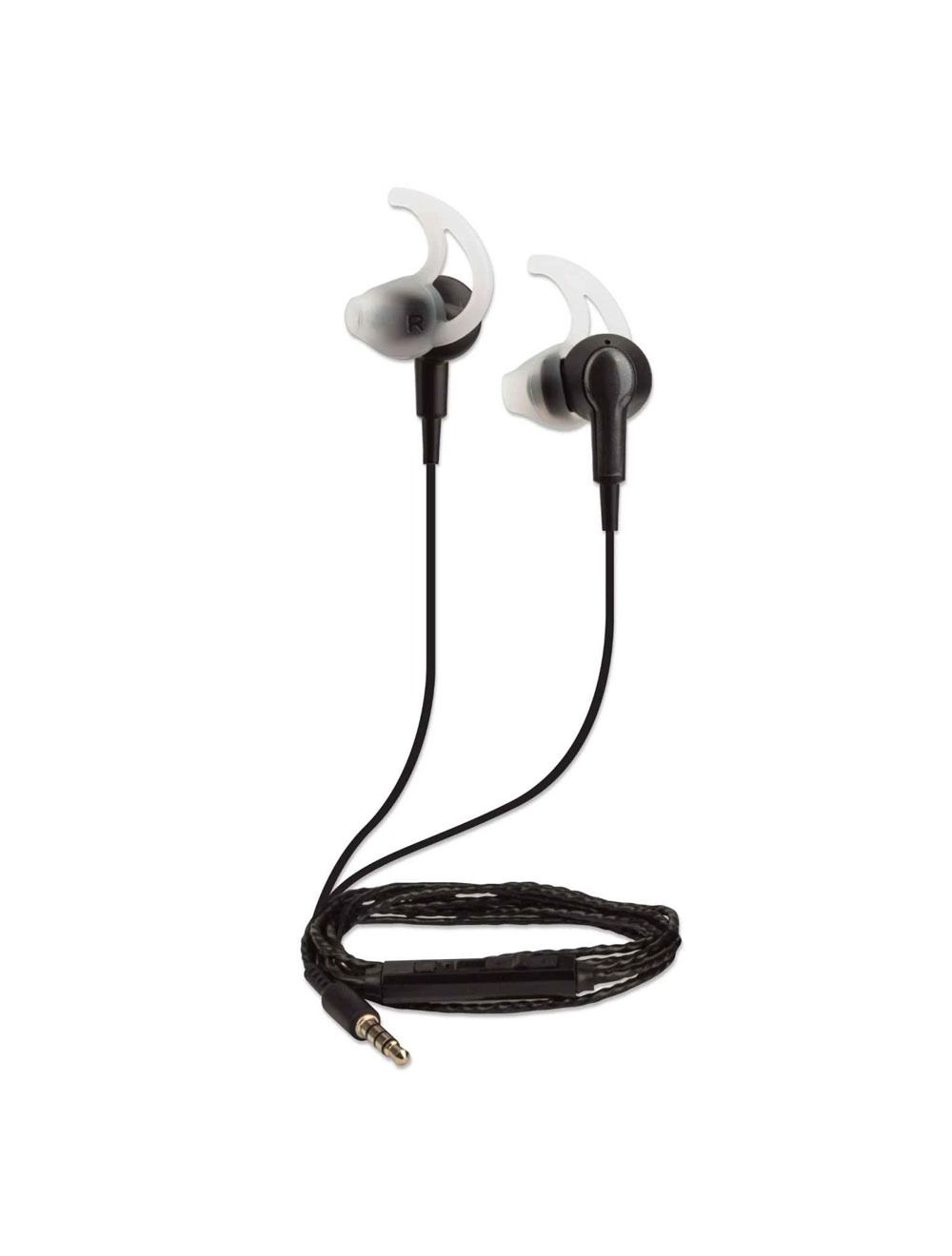 مانهاتن 179607 سماعة رياضية سلكية مع ميكروفون وضمان، Manhattan 179607 wired sport earphones with mic, noise isolation & 3-year warranty