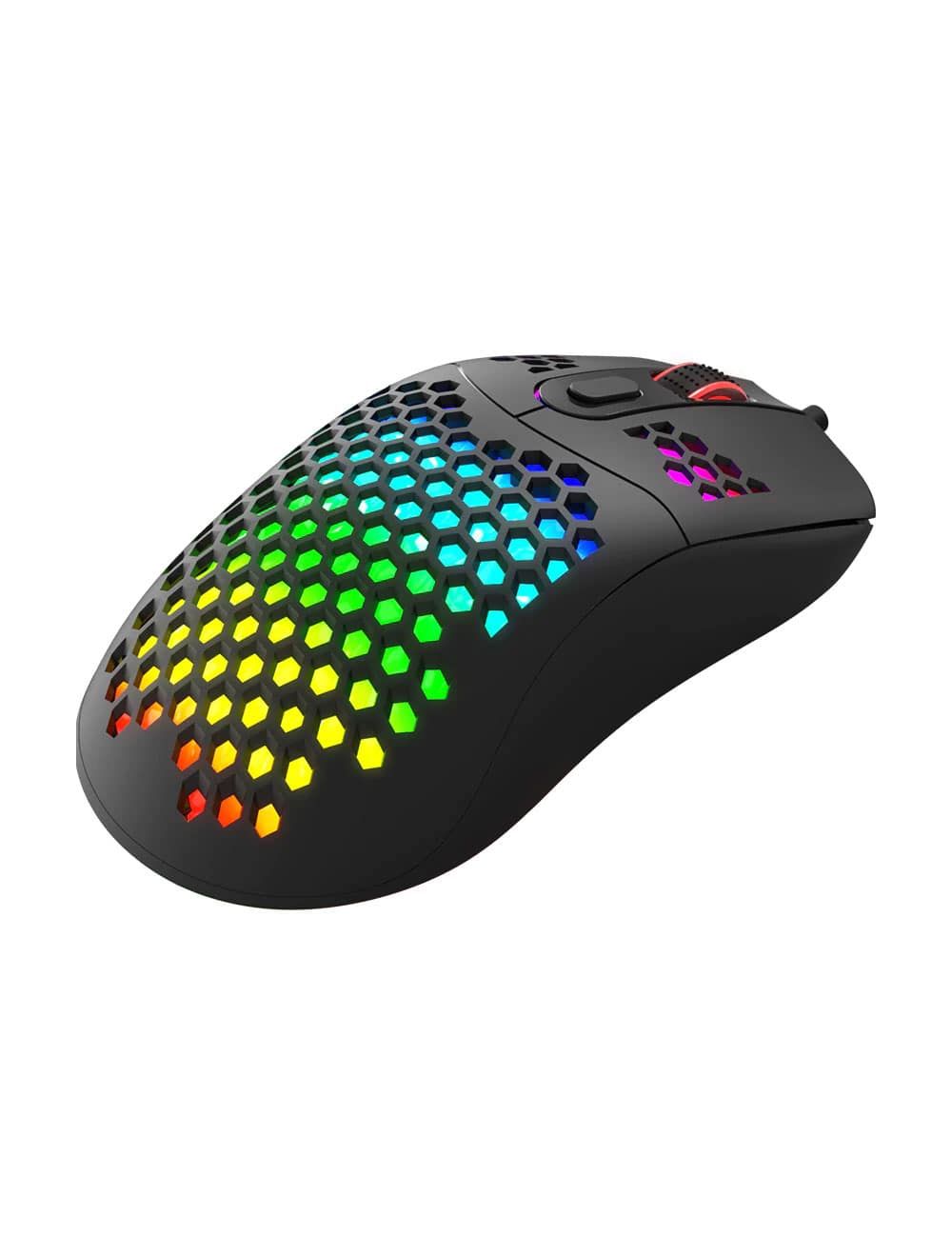 استمتع بأداء احترافي مع ماوس مارفو G925 بتصميم خلية النحل ودقة 12000 DPI، Marvo gaming mouse with RGB 11 modes and 1-year warranty from Cairo Drop.