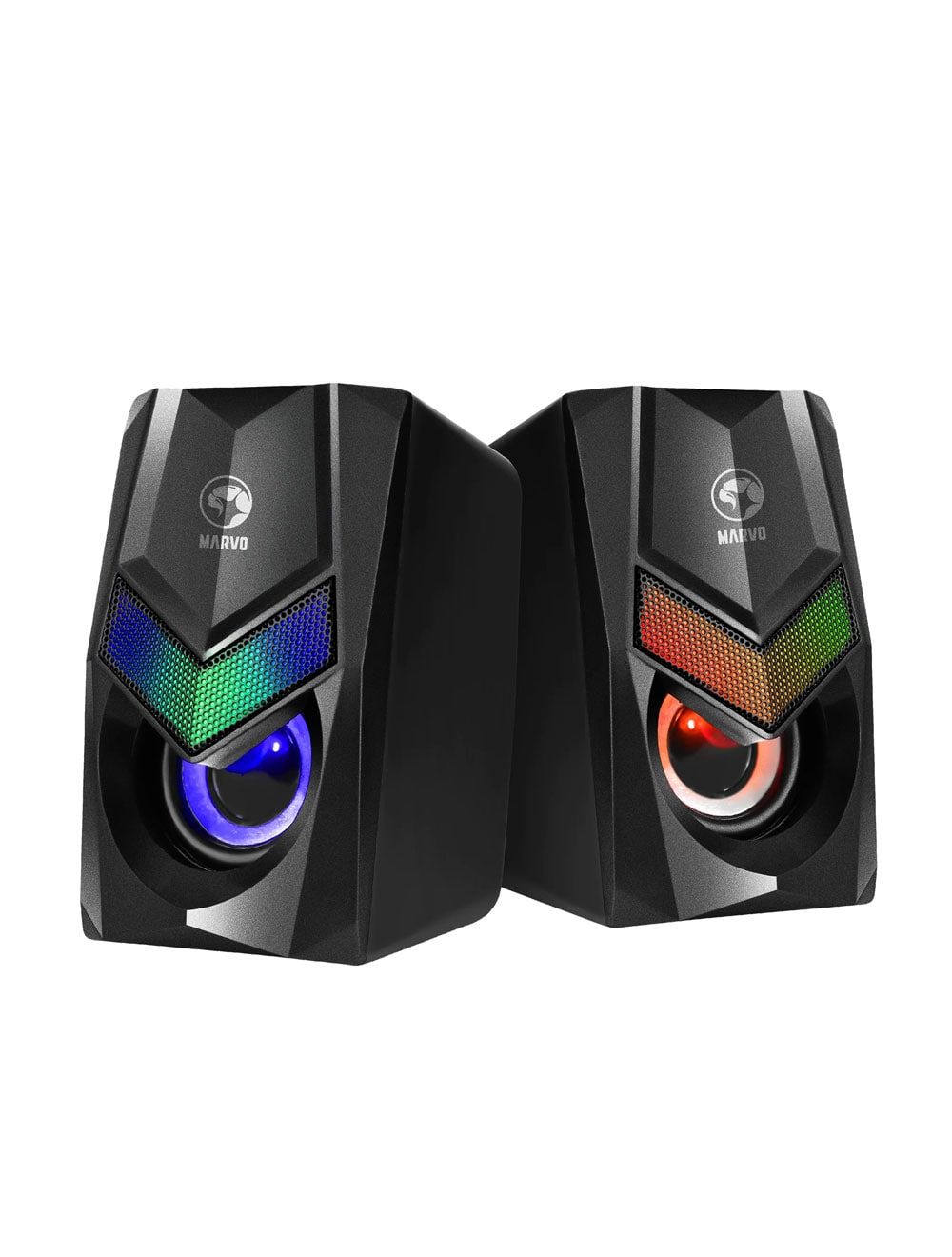 اكتشف مارفو SG-118 مكبر صوت ستريو 2.0 للألعاب RGB - أسود مع صوت قوي وإضاءة مبهرة وضمان عام وتوصيل سريع في مصر | Best speaker price in Egypt.