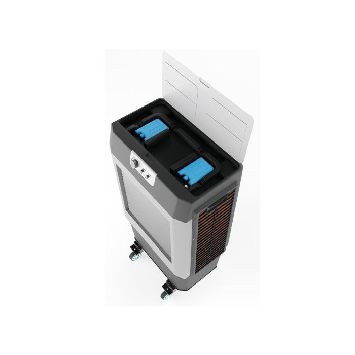 استمتع بتبريد فعال مع  3 سرعات، تصميم سهل النقل، تبريد وتنقية هواء، ضمان سنتين وتوصيل من Cairo Drop.Mienta Air Cooler 75L, 3 speeds fast delivery by Cairo Drop.