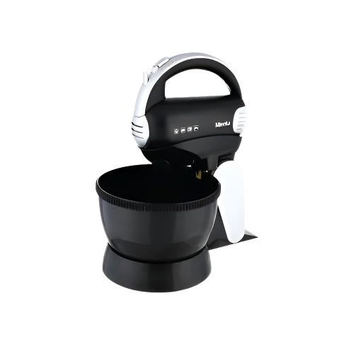 عجان ميانتا 300 وات مضرب بيض كهربائي بخمس سرعات ووعاء 3 لتر لتحضير العجين بسهولة. Mienta electric hand mixer 300W with 5 speeds and 3L bowl.
