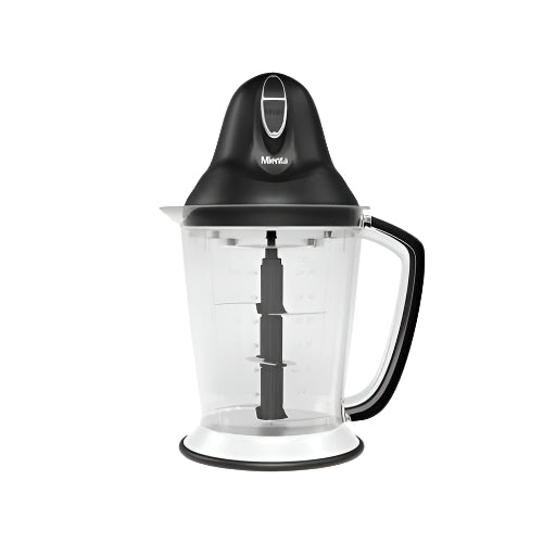 كبة ميانتا مفرمة 1.5 لتر بقدرة 450 وات لتقطيع سريع وآمن بمواصفات عملية، Mienta chopper 1.5L 450W with stainless steel blades for daily kitchen use.