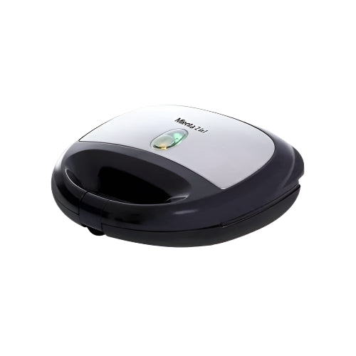 ميانتا ماكينة صنع السندوتشات 2 في 1 - 750 وات، سهلة الاستخدام والتنظيف مع ضمان سنتين | Mienta sandwich maker 2in1, 750W with grill & waffle plates.