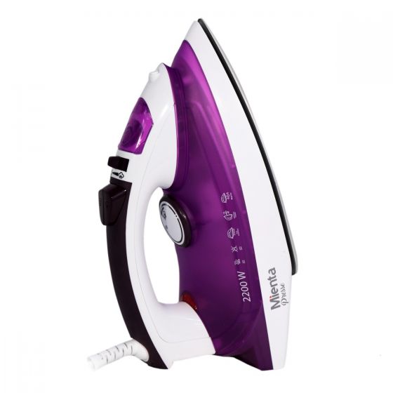  احصل على مكواة بخار ميانتا 2200 واط بنفسجي SI18609B بقاعدة سيراميك وبخار 90 جم/دقيقة مع ضمان وتوصيل سريع – Mienta Steam Iron 2200W Purple.