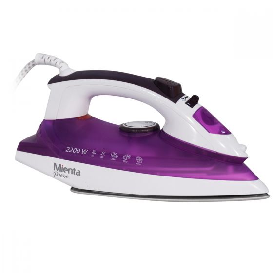  احصل على مكواة بخار ميانتا 2200 واط بنفسجي SI18609B بقاعدة سيراميك وبخار 90 جم/دقيقة مع ضمان وتوصيل سريع – Mienta Steam Iron 2200W Purple.