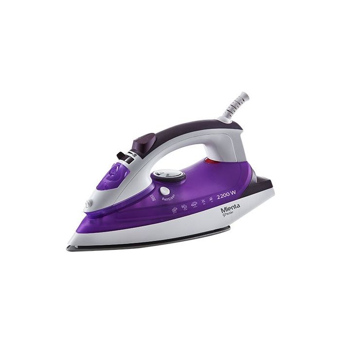  احصل على مكواة بخار ميانتا 2200 واط بنفسجي SI18609B بقاعدة سيراميك وبخار 90 جم/دقيقة مع ضمان وتوصيل سريع – Mienta Steam Iron 2200W Purple.