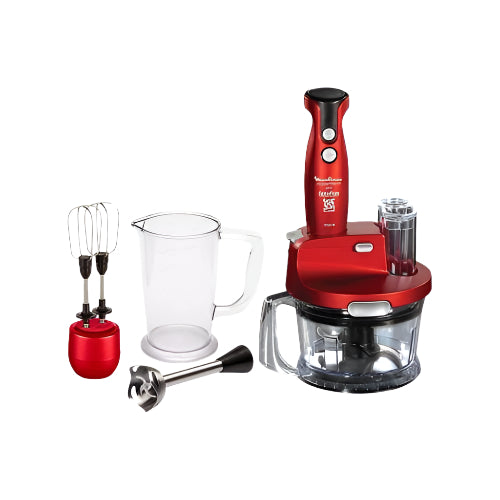 خلاط يدوى مولينكس 1000 واط مع كبة ومضرب بيض – قوة ومرونة في مطبخك | Moulinex Hand Blender 1000W with chopper & whisk, easy cooking.
