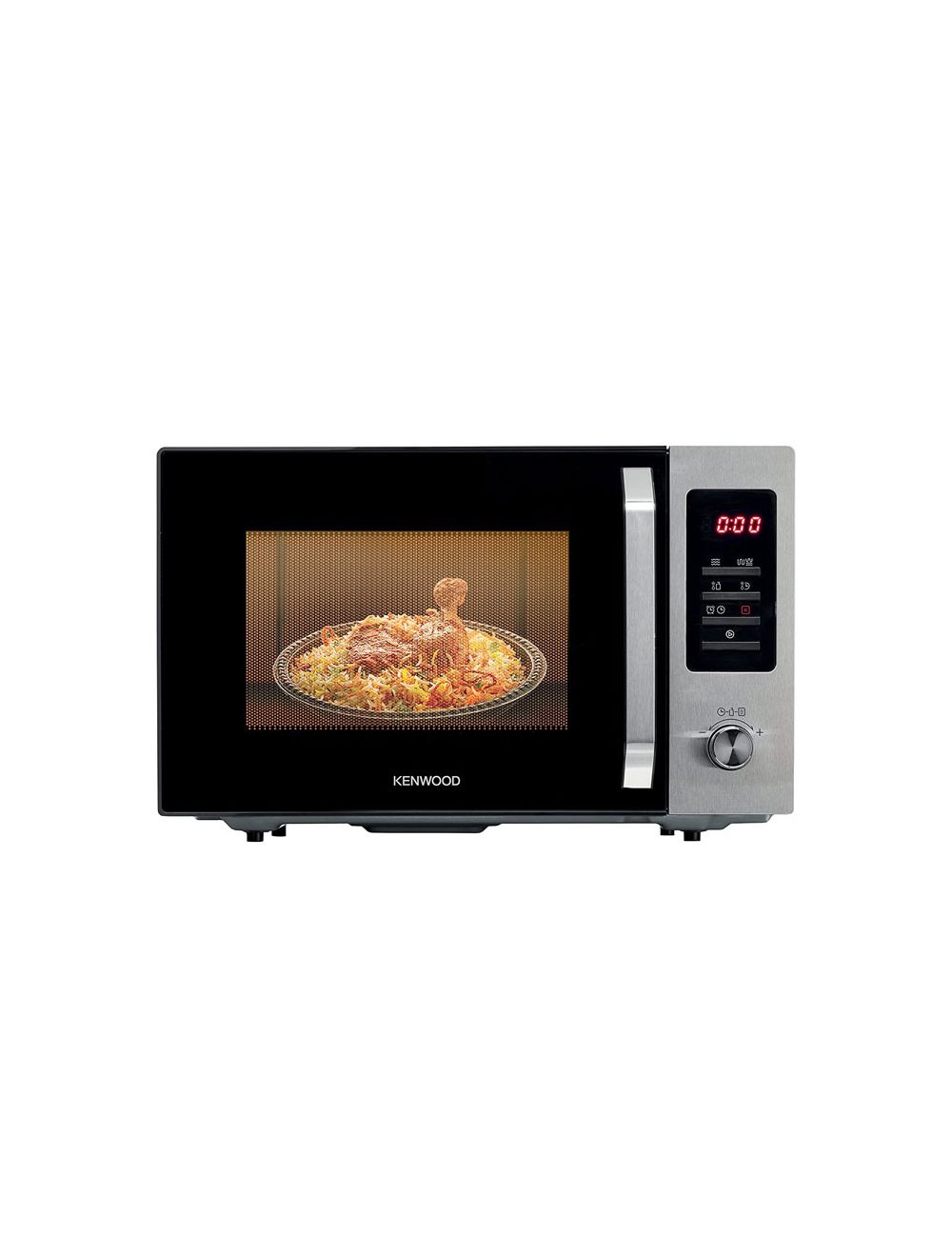 Kenwood 30l microwave oven with grill, digital display, 5 power levels, defrost function, auto menu, 95 minutes timer, clock function 1000w mwm30.000bk black/silver- (international warranty)