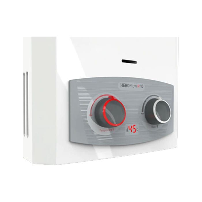 سخان اوليمبيك غاز ديجيتال 10 لتر موديل 5580 لون أبيض، تشغيل أنبوبة Olympic gas water heater 10L digital white.