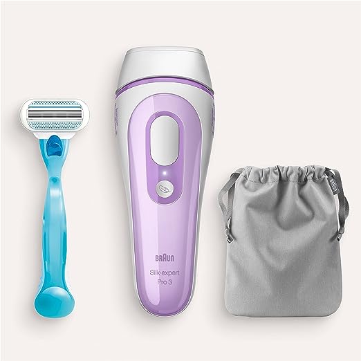 Braun Silk-Expert Pro 3 Kit, the latest generation of IPL hair removal devices, for permanent hair removal, White and Lilac, PL3111