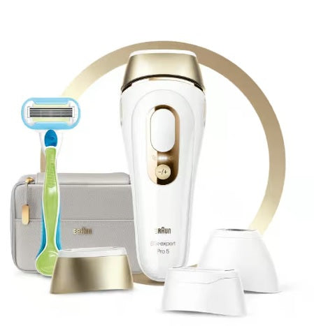 Braun IPL Silk Expert Pro 5 Light Hair Removal Device - White/Gold PL5257