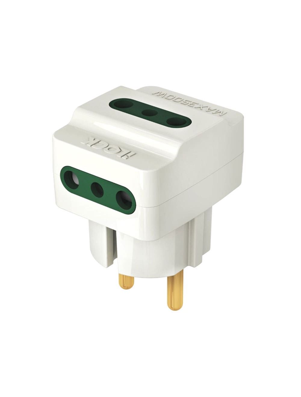 I lock شاحن حائط 3-Way بقوة 3500 وات أبيض، مشترك متعدد آمن وعملي لجميع الأجهزة. I lock 3-Way Wall Outlet Adapter 3500W White, safe & practical.