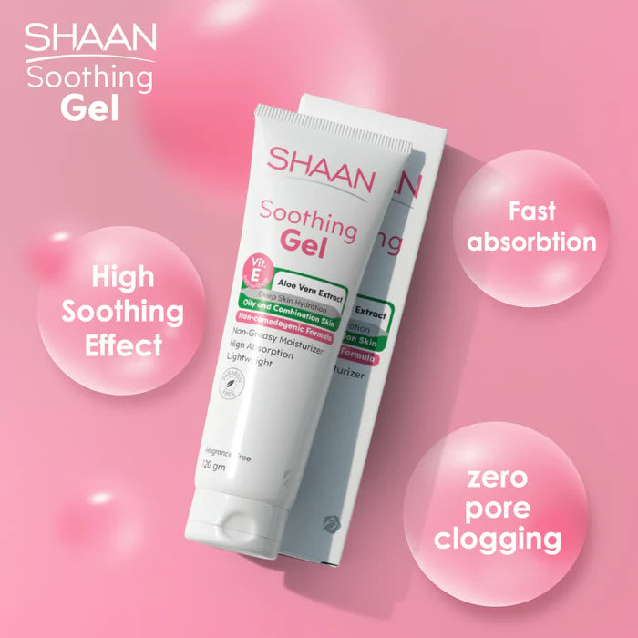 shaan soothing gel جل مرطب مهدئ بامتصاص سريع للبشرة الدهنية والمختلطة قبل المكياج – Shaan soothing gel hydrates, calms and refreshes oily combination skin.